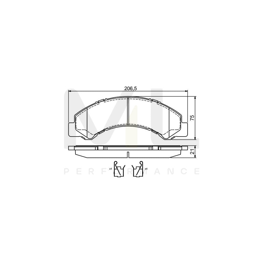 Bosch 0986494677 Brake Pad Set For Toyota Dyna With Anti-Squeak Plate BP1672 | ML Performance Car Parts