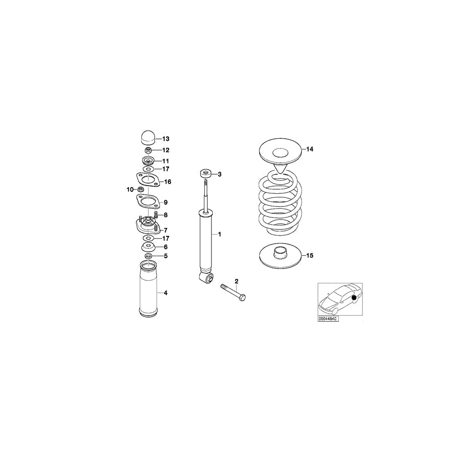Genuine BMW 33521091630 E36 Shock Absorber, Rear (Inc. 316i 1.6, 318ti & 318tds) | ML Performance US Car Parts