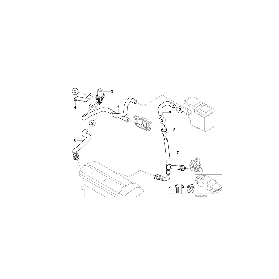 Genuine BMW 64218380129 E53 Hose F Check Valve And Independ.Heater (Inc.  & X5 3.0i) | ML Performance US Car Parts