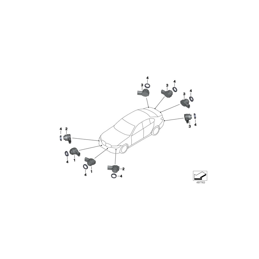 Genuine BMW 66209472262 G20 G21 Ultrasonic Sensor, Piedmont Red WC3C (Inc. 330d, 320i 1.6 & 330i) | ML Performance US