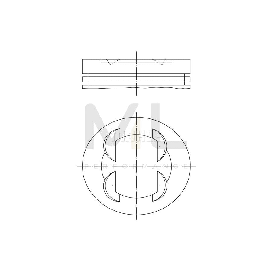 MAHLE ORIGINAL 040 22 02 Piston 85,5 mm, with piston rings, with piston ring carrier, without cooling duct | ML Performance Car Parts