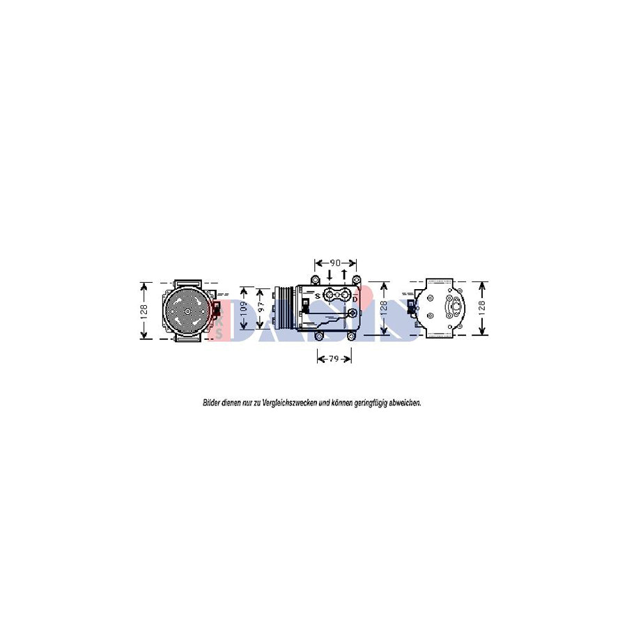 AKS Dasis 853160N Compressor, Air Conditioning for Jaguar S-Type (X200)