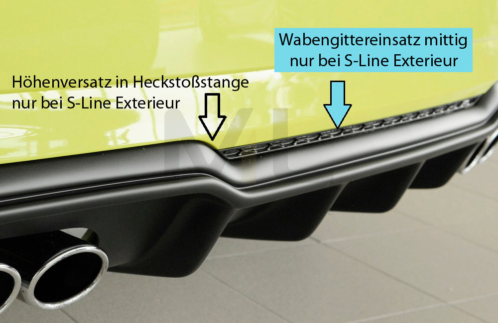 Rieger 00088183 Audi 8V Rear Diffuser (A3 & S3) 5 | ML Performance UK Car Parts