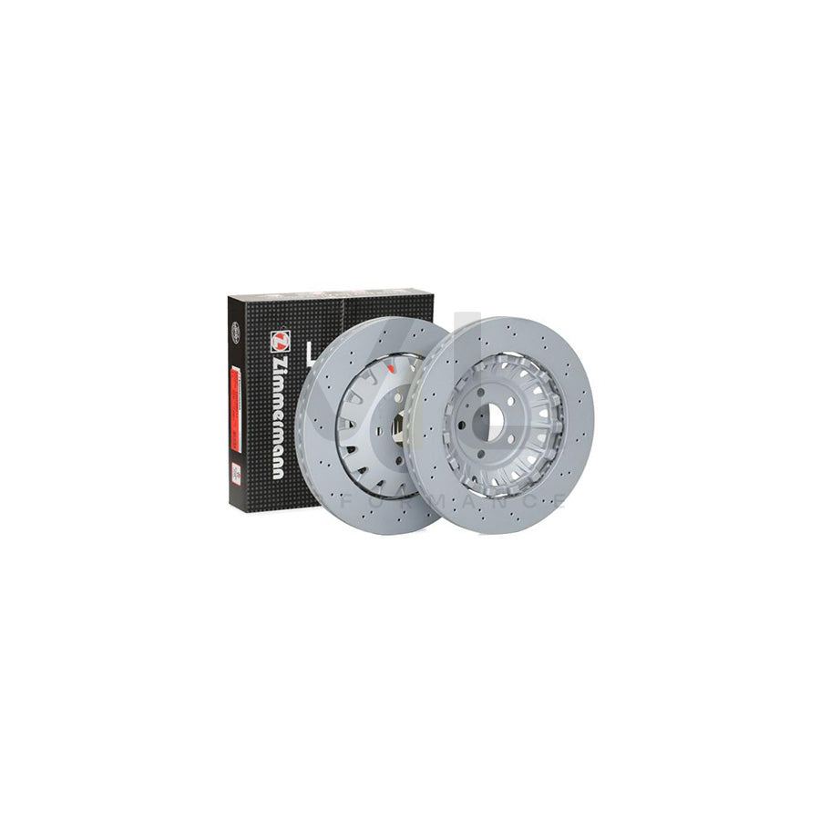 ZIMMERMANN 100.3383.70 Brake Disc for AUDI A3 Perforated, Two-piece brake disc, Vented, Coated, Alloyed / High-carbon  - 1 piece