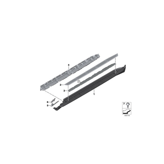Genuine BMW 51777440911 G05 Support, Rocker Panel, Lft Running Board (Inc. X5 50iX, X5 45eX & X5 40iX) | ML Performance US