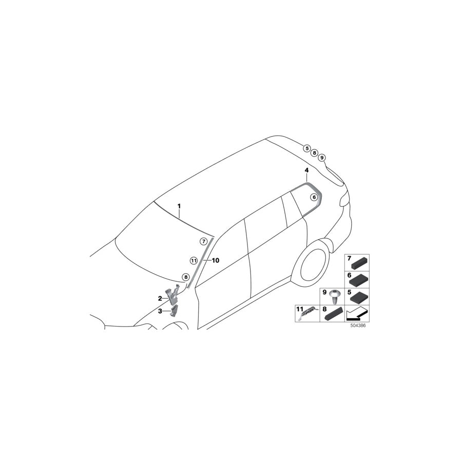 Genuine BMW 51377444123 G07 Finisher, Side Window, Rear Left ALU MATT (Inc. X7 50iX, X7 30dX & X7 M50dX) | ML Performance US Car Parts