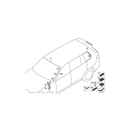 Genuine BMW 51377444123 G07 Finisher, Side Window, Rear Left ALU MATT (Inc. X7 50iX, X7 30dX & X7 M50dX) | ML Performance US Car Parts