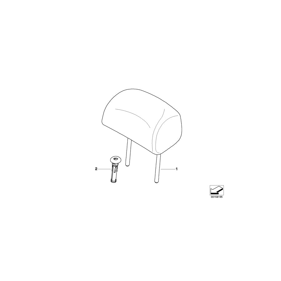 Genuine BMW 52207171844 E70 Headrest Leather SCHWARZ (Inc. X5) | ML Performance US Car Parts