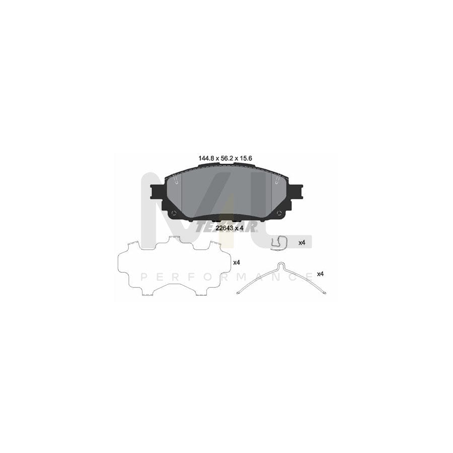 TEXTAR 2264301 Brake pad set not prepared for wear indicator, with accessories | ML Performance Car Parts