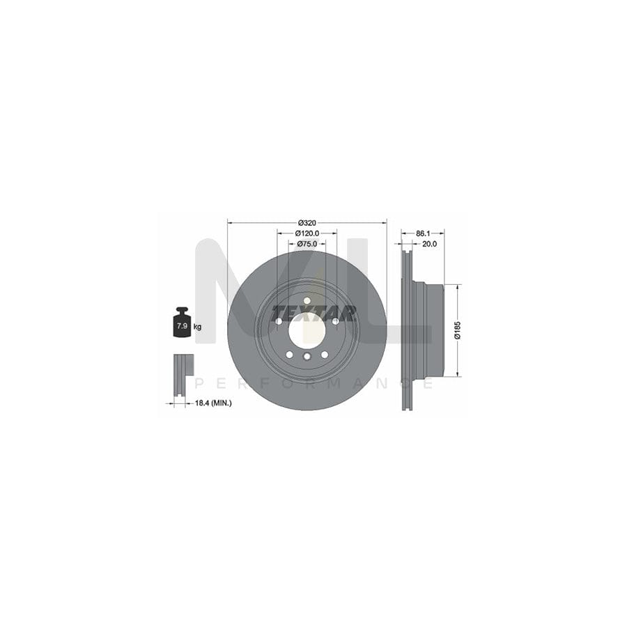 TEXTAR PRO 92202003 Brake Disc for BMW 5 Series Internally Vented, Coated, without wheel hub, without wheel studs | ML Performance Car Parts