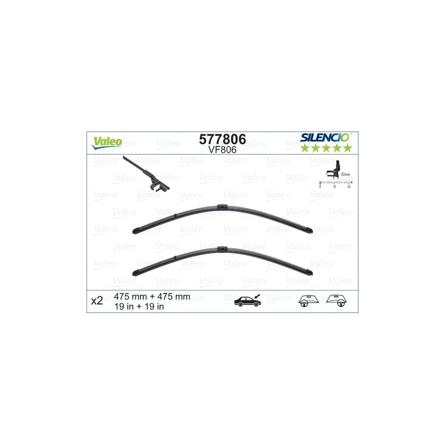 Valeo Silencio X.Trm 577806 Wiper Blade For VW Lupo / Lupo 3L (6X1, 6E1) | ML Performance US Car Parts