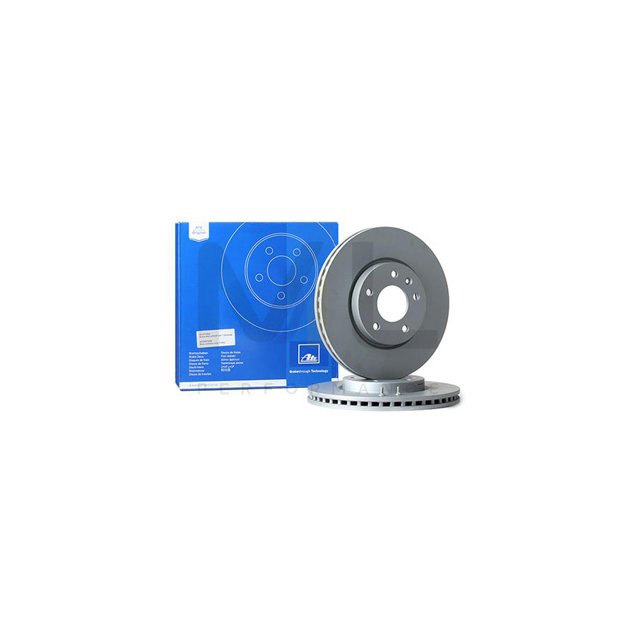 ATE 24.0126-0166.1 Brake Disc Vented, Coated, High-carbon, with bolts/screws  - 1 piece