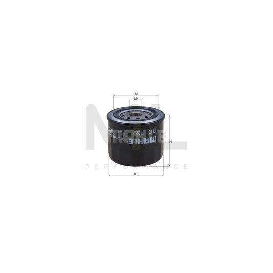 MAHLE ORIGINAL OC 139 Oil Filter for NISSAN Micra I Hatchback (K10) Spin-on Filter, with one anti-return valve | ML Performance Car Parts