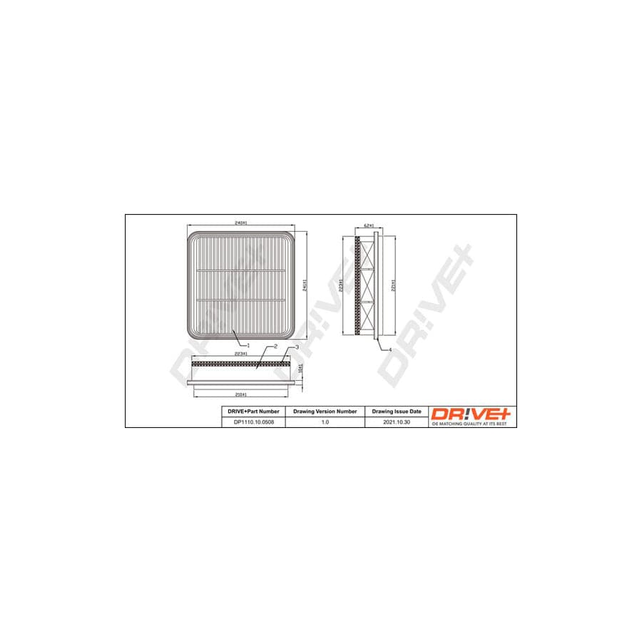 Dr!Ve+ Dp1110.10.0508 Air Filter