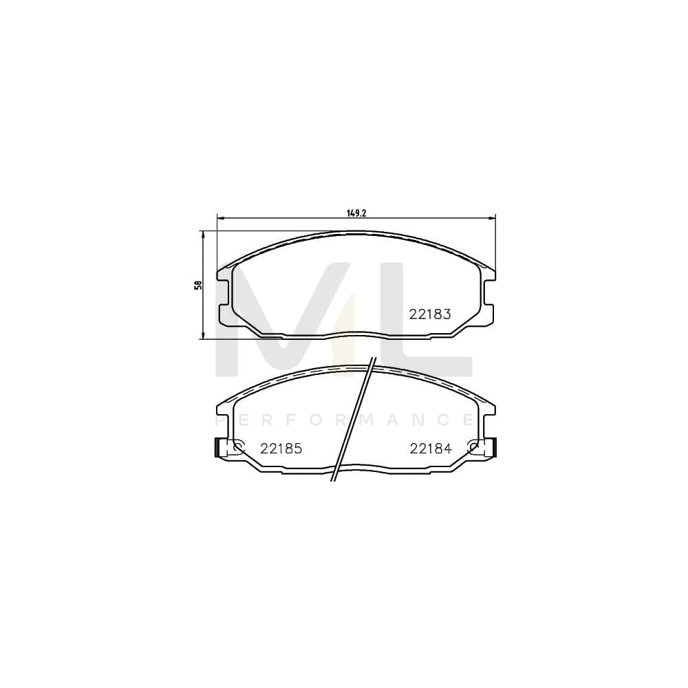 Hella 8DB 355 023-281 Brake Pad Set With Acoustic Wear Warning