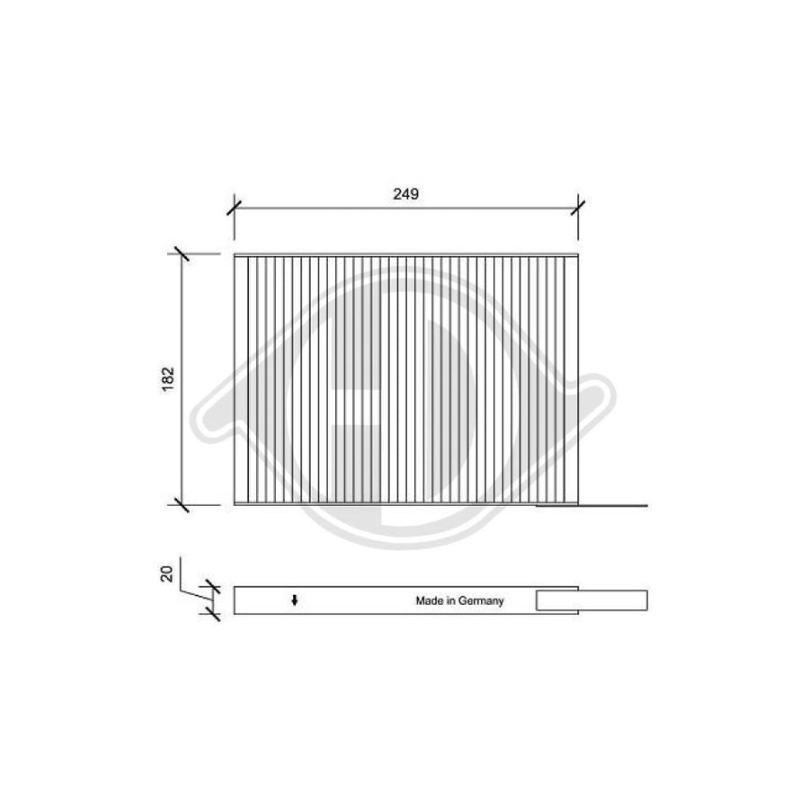 DIEDERICHS DCI1182 Pollen Filter For Renault Koleos I (Hy)