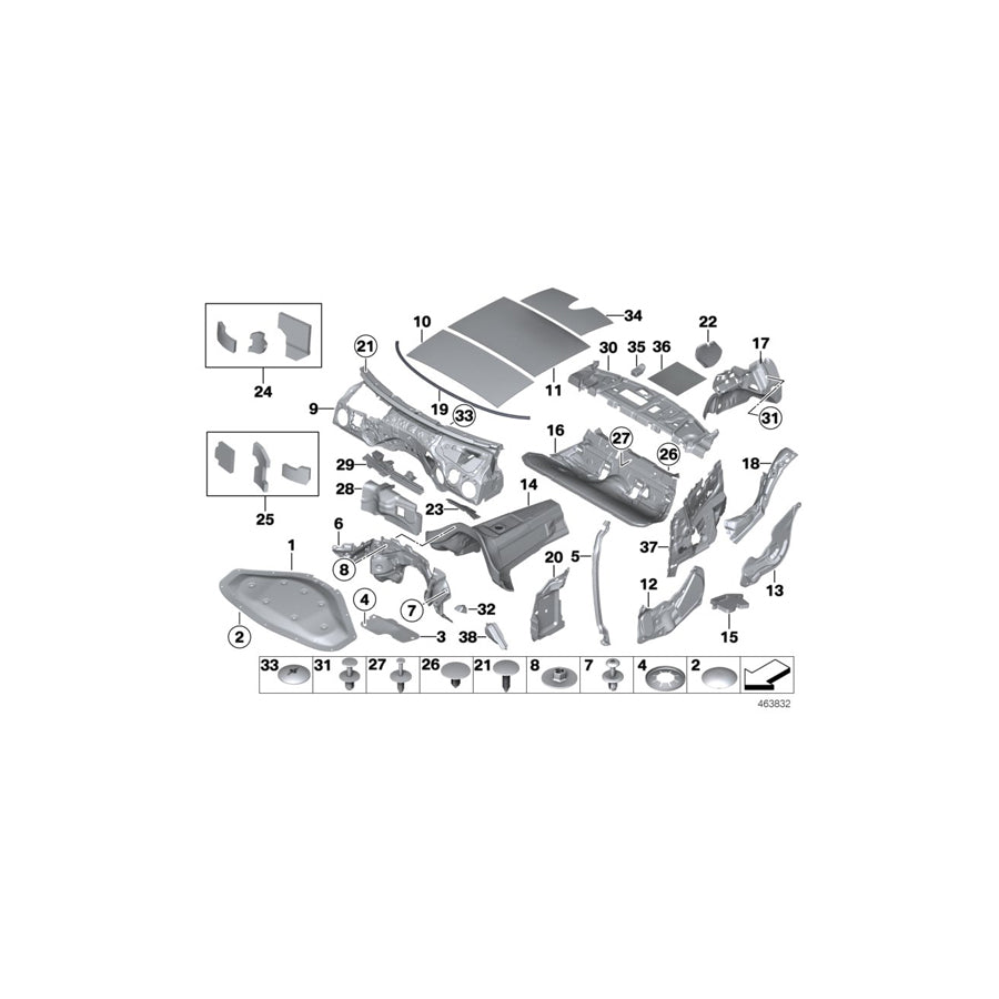 Genuine BMW 51487300133 F87 F22 Sound Insulating Roof Rear (Inc. 220i, 220dX & 230i) | ML Performance US Car Parts