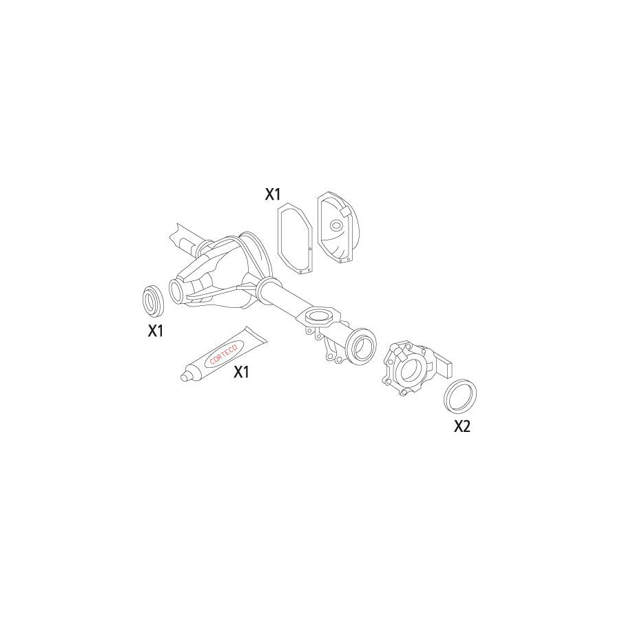 Corteco 19535845 Gasket Set, Differential Suitable for Mercedes-Benz G-Class Off-Road (W463)