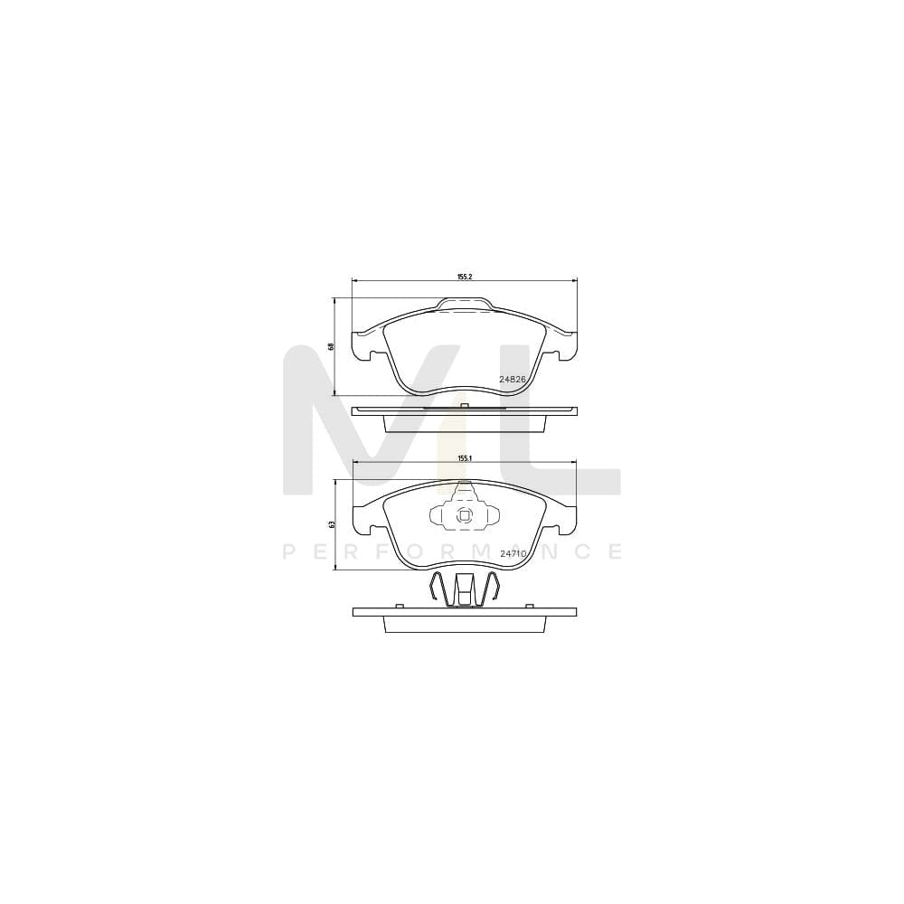 Hella 8DB 355 014-591 Brake Pad Set Not Prepared For Wear Indicator