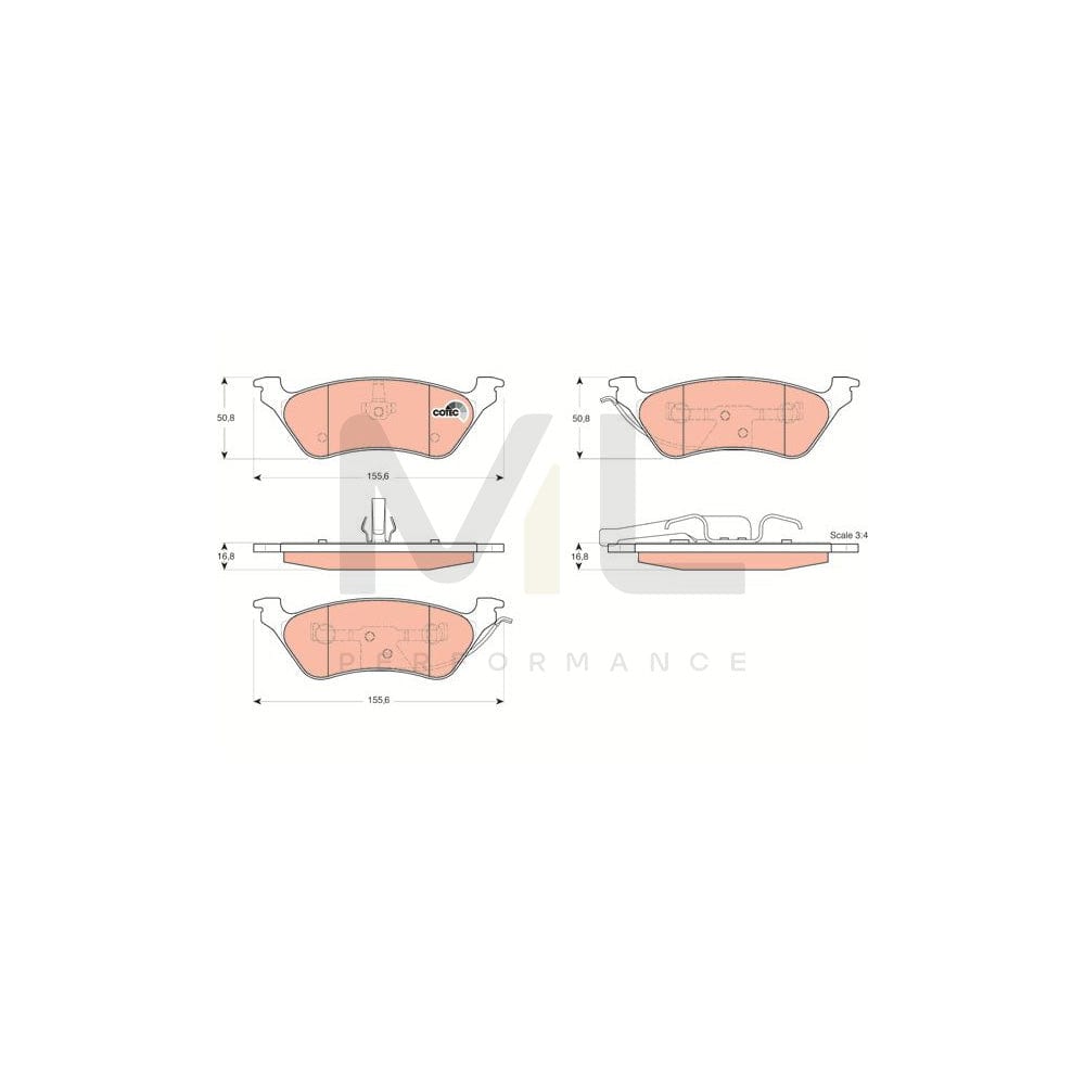 TRW Cotec Gdb4130 Brake Pad Set Not Prepared For Wear Indicator | ML Performance Car Parts