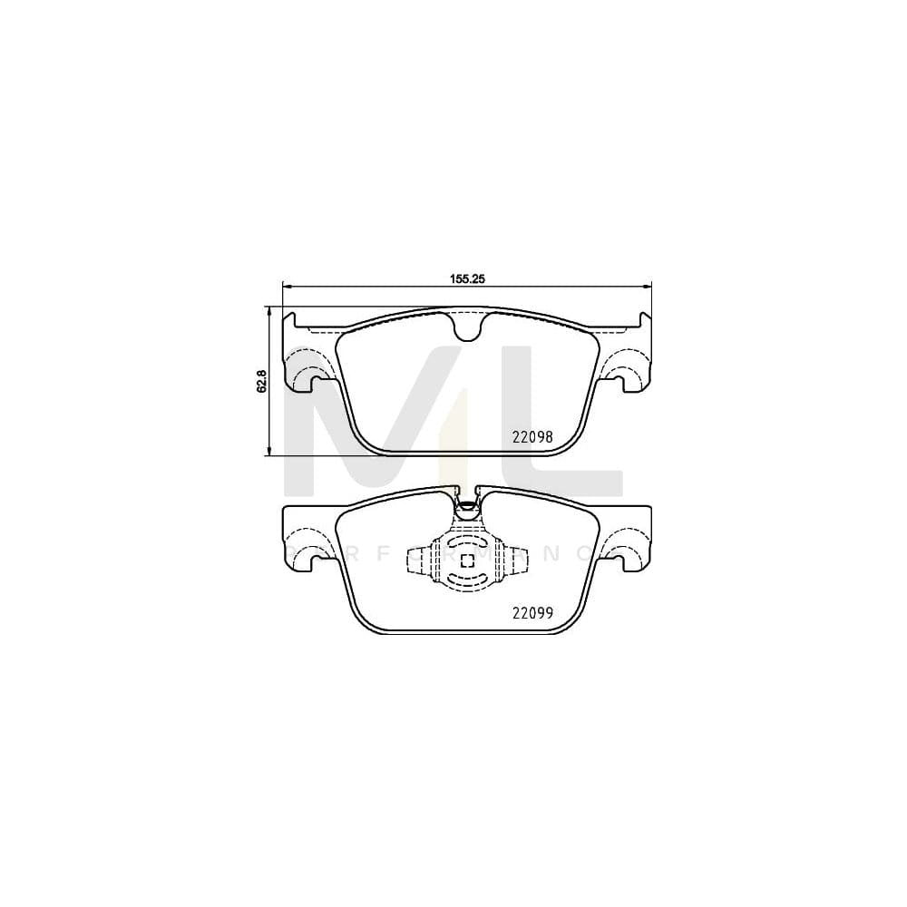 Hella 8DB 355 025-531 Brake Pad Set Not Prepared For Wear Indicator