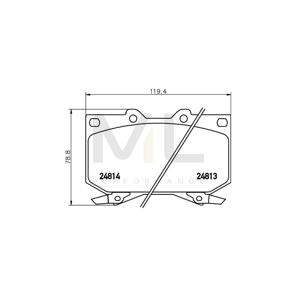 Hella 8DB 355 014-711 Brake Pad Set For Toyota Tundra I Pickup (Xk30, Xk40) With Acoustic Wear Warning