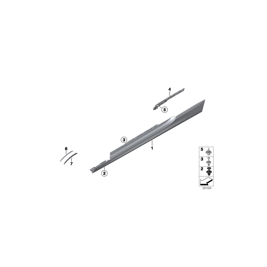 Genuine BMW 51777265202 F12 F13 Door Sill Cover, Primed Right (Inc. 640dX, 650iX 4.4 & 640i) | ML Performance US