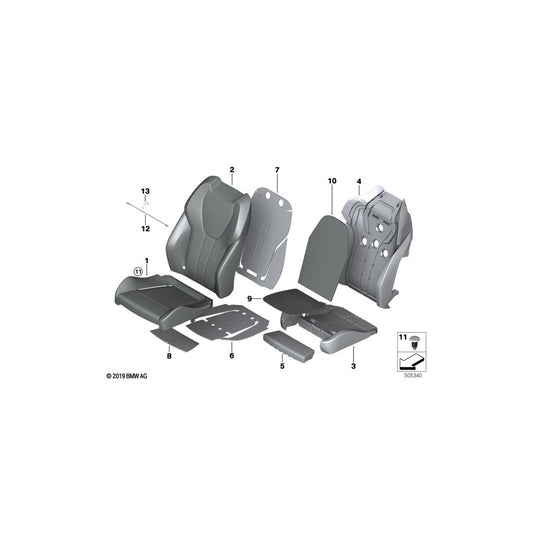 Genuine BMW 52108091563 G07 G05 G06 Leather Cover Sport Backrest Left ANTHRAZIT (Inc. X5 30dX, X6 40i & X5 40iX) | ML Performance US Car Parts