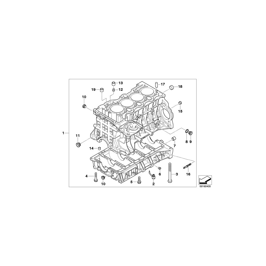Genuine BMW 11110390502 E87 E90 Engine Block With Piston (Inc. 116i & 316i) | ML Performance US Car Parts