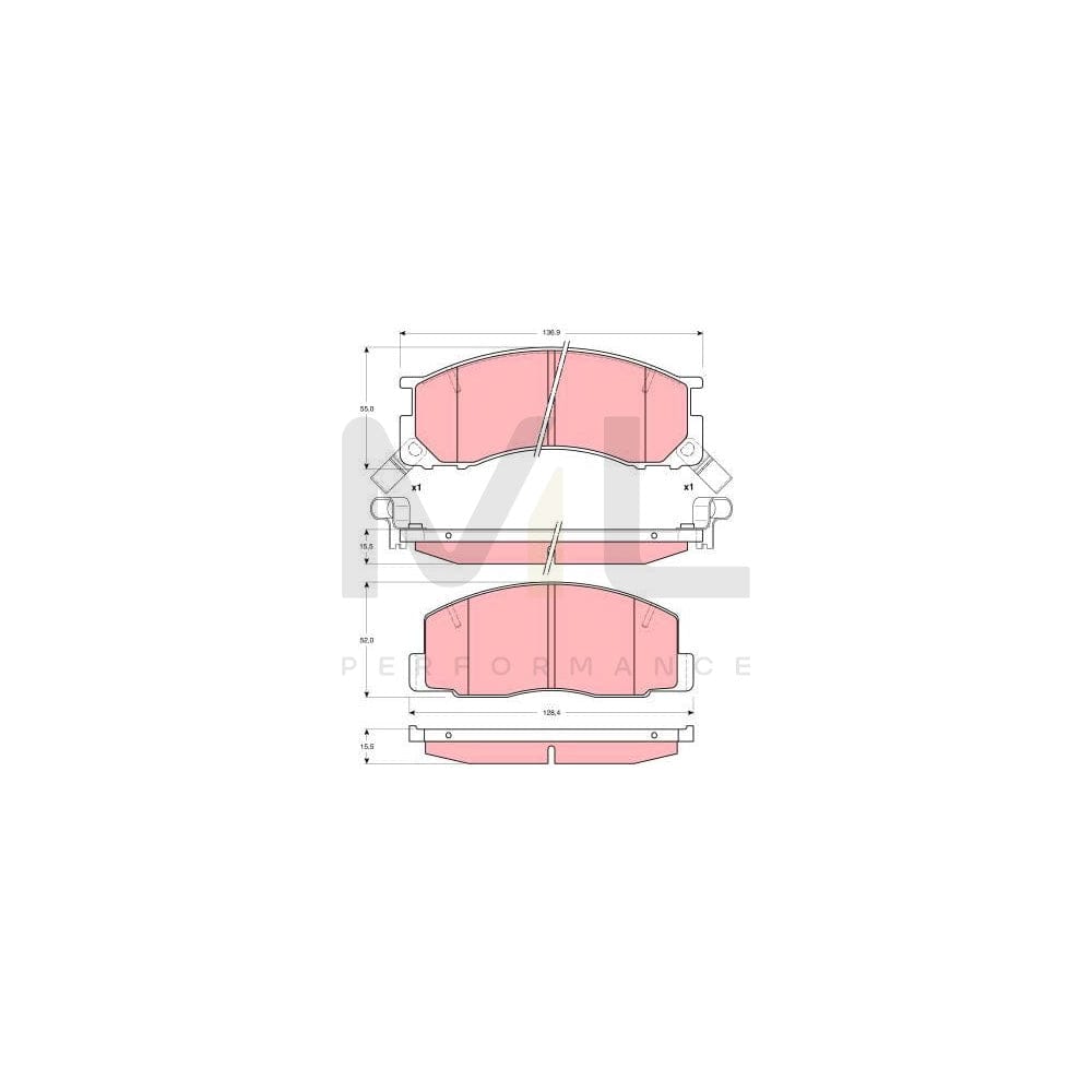 TRW Gdb1195 Brake Pad Set For Toyota Previa / Estima I (Xr10, Xr20) Incl. Wear Warning Contact | ML Performance Car Parts