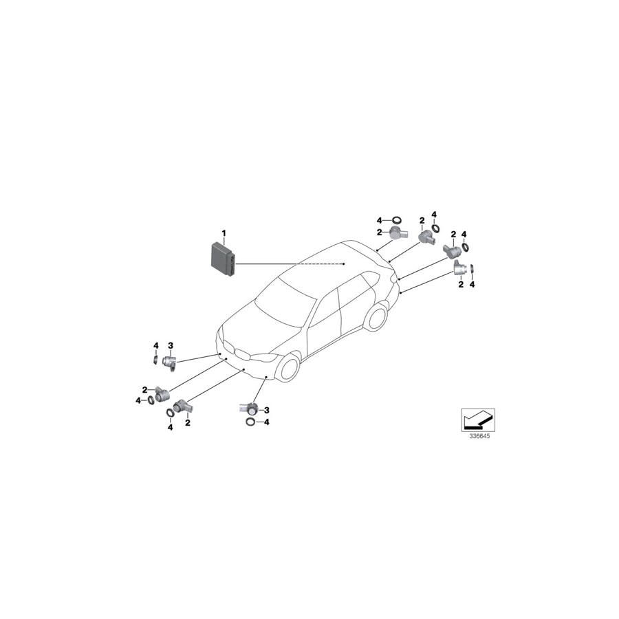Genuine BMW 66207986029 F16 Ultrasonic Sensor, Pyrite Brown WX13 (Inc. X6 35iX, X6 40dX & X6 M50dX) | ML Performance US