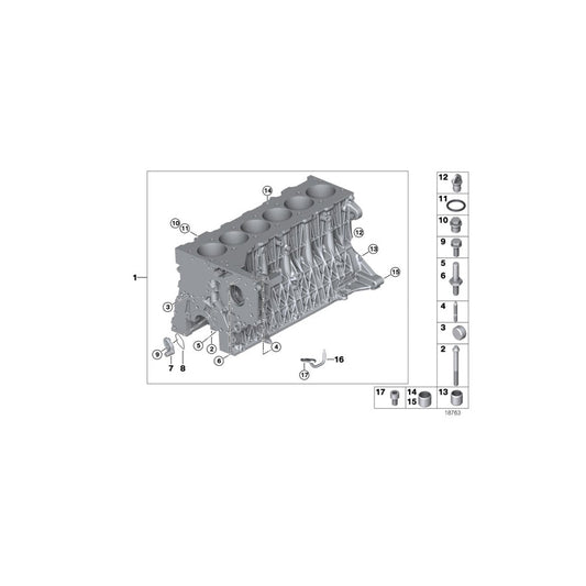 Genuine BMW 11110306963 E60 E61 Engine Block With Piston (Inc. 525d) | ML Performance US Car Parts