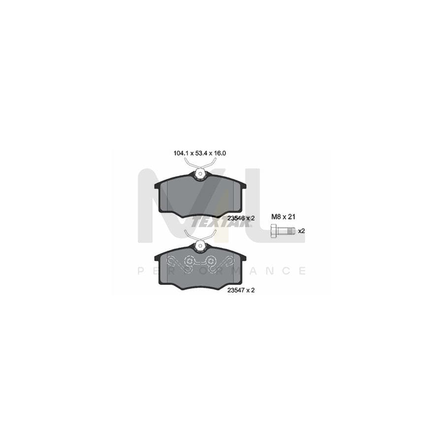 TEXTAR 2354601 Brake pad set not prepared for wear indicator, with brake caliper screws | ML Performance Car Parts