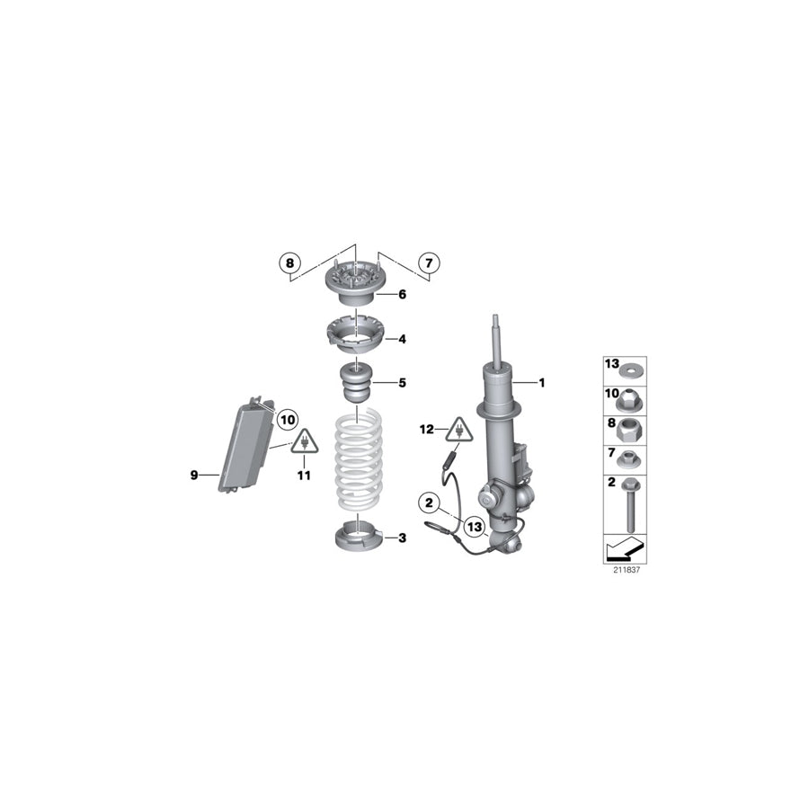Genuine BMW 33536780696 F01 F04 Auxiliary Shock Absorber, Rear (Inc. Hybrid 7, 740d & 730i) | ML Performance US Car Parts