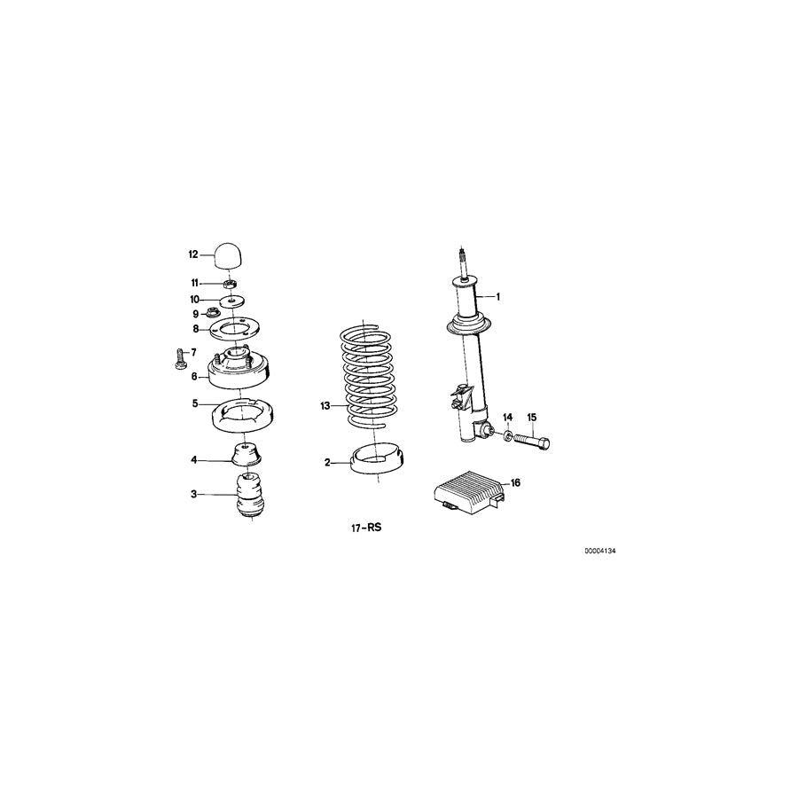 Genuine BMW 33531137113 E32 Auxiliary Shock Absorber, Rear (Inc. 750iL, 750i & 730i) | ML Performance US Car Parts