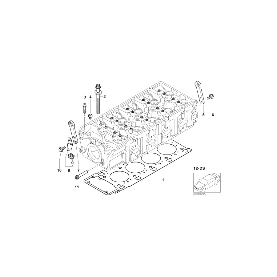 Genuine BMW 11127788652 E38 E65 Cylinder Head Gasket Asbestos-Free 3-LOCH (Inc. 740d) | ML Performance US Car Parts