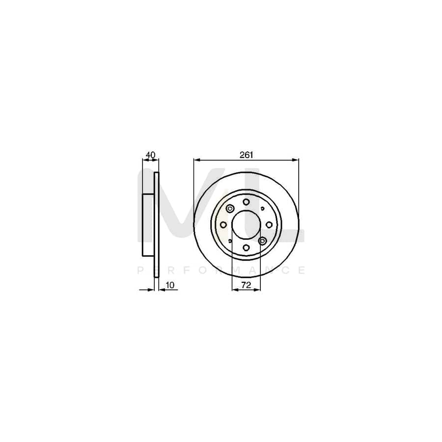 BOSCH 0 986 479 018 Brake Disc Solid, Oiled | ML Performance Car Parts