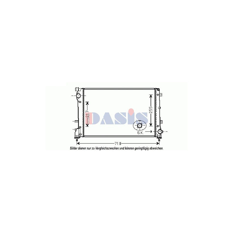 AKS Dasis 080102N Engine Radiator for Abarth 500 / 595 / 695