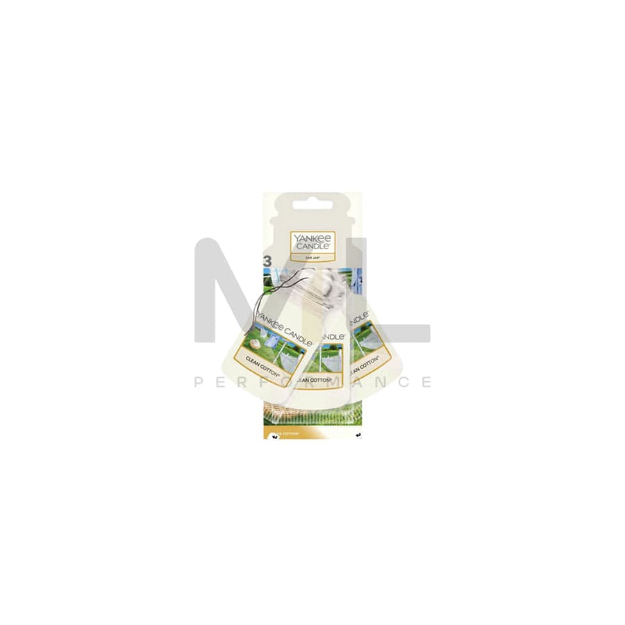 Yankee Candle Car Jar Bonus 3-Pack Car Air Freshener - Clean Cotton