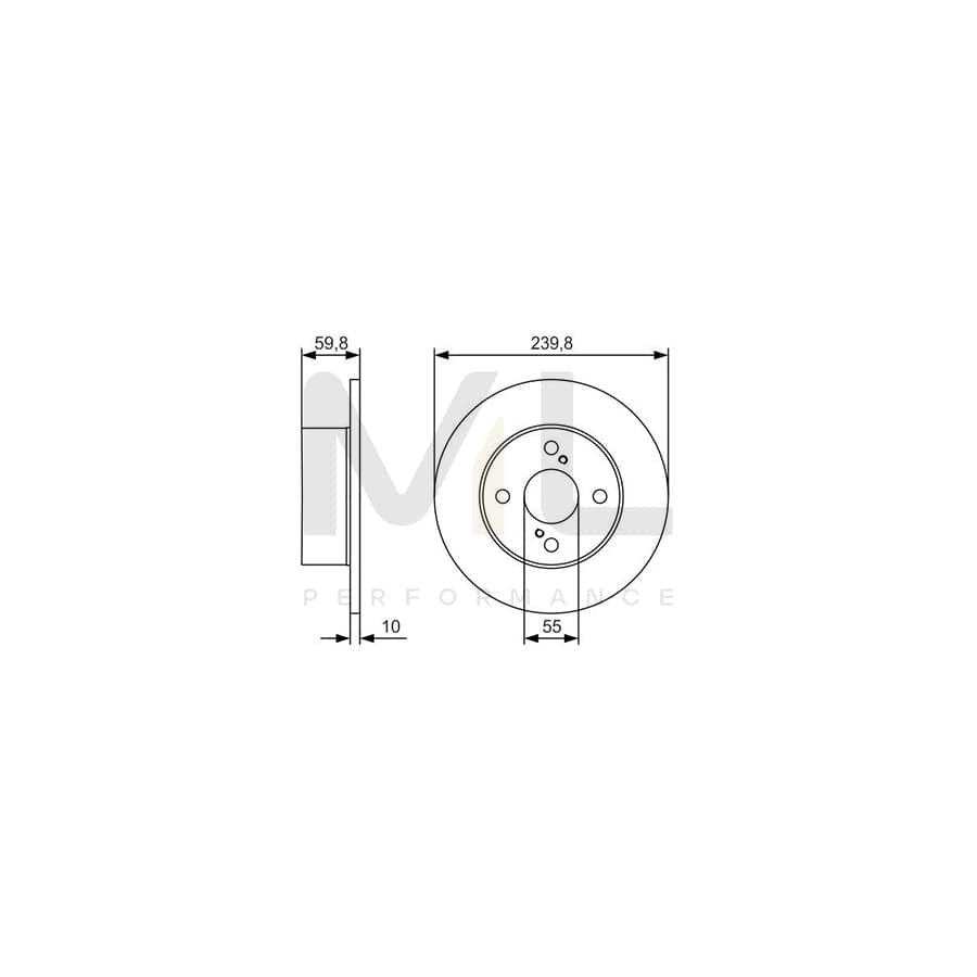 BOSCH 0 986 479 T96 Brake Disc for TOYOTA COROLLA Solid, Oiled | ML Performance Car Parts