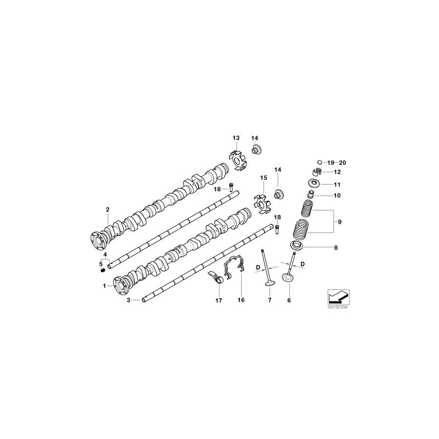 Genuine BMW 11347833676 E46 Exhaust Valve 30,5/5,95mm (Inc. M3 CSL) | ML Performance US Car Parts
