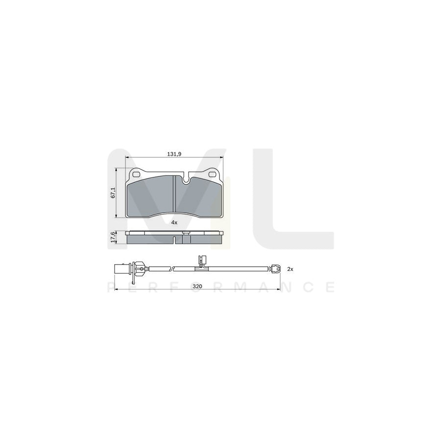 Bosch 0986424873 Brake Pad Set For Audi R8 BP2496 | ML Performance Car Parts