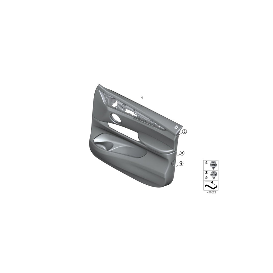 Genuine BMW 51417485776 F16 Door Panel, Leather, Front Right BEIGE/SW/ROGGEN (Inc. X6) | ML Performance US Car Parts