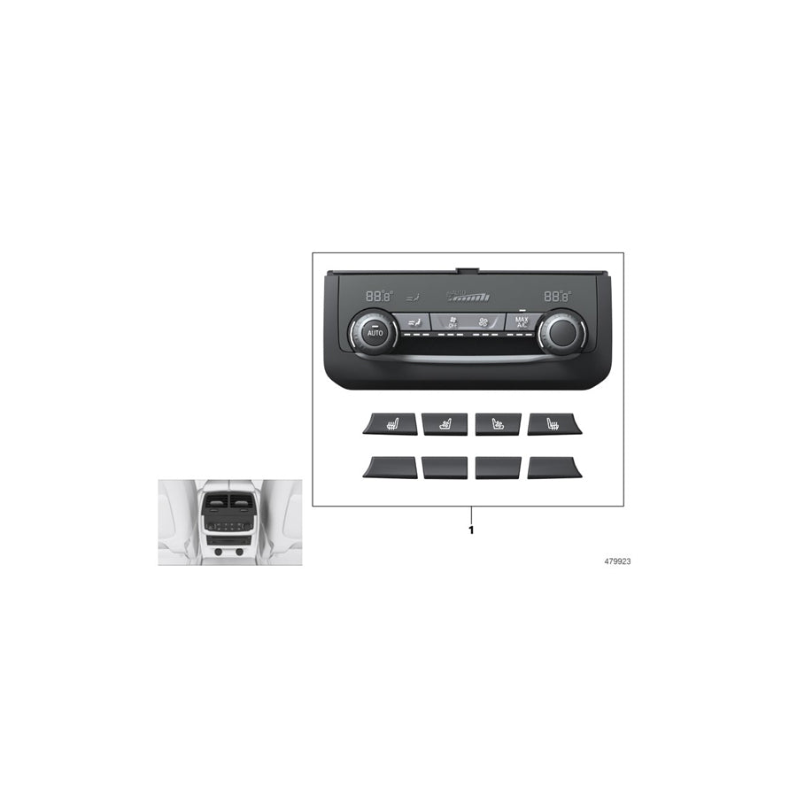 Genuine BMW 61316999435 G30 F90 G32 Rep. Kit, Climate Control Panel, Rear (Inc. 520i 1.6, 530d & 520d) | ML Performance US Car Parts