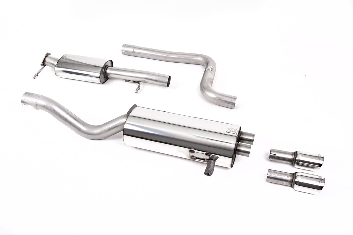 MillTek SSXFD344 Ford Fiesta Resonated Cat-Back with Polished Tips.