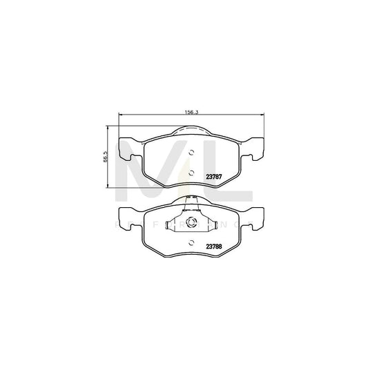 Hella 8DB 355 010-141 Brake Pad Set Not Prepared For Wear Indicator