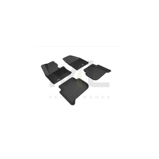 3D L1VW00901509 Floor mat set for VW Touareg I (7LA, 7L6, 7L7) Elastomer, Front, Rear, Quantity: 4, Black