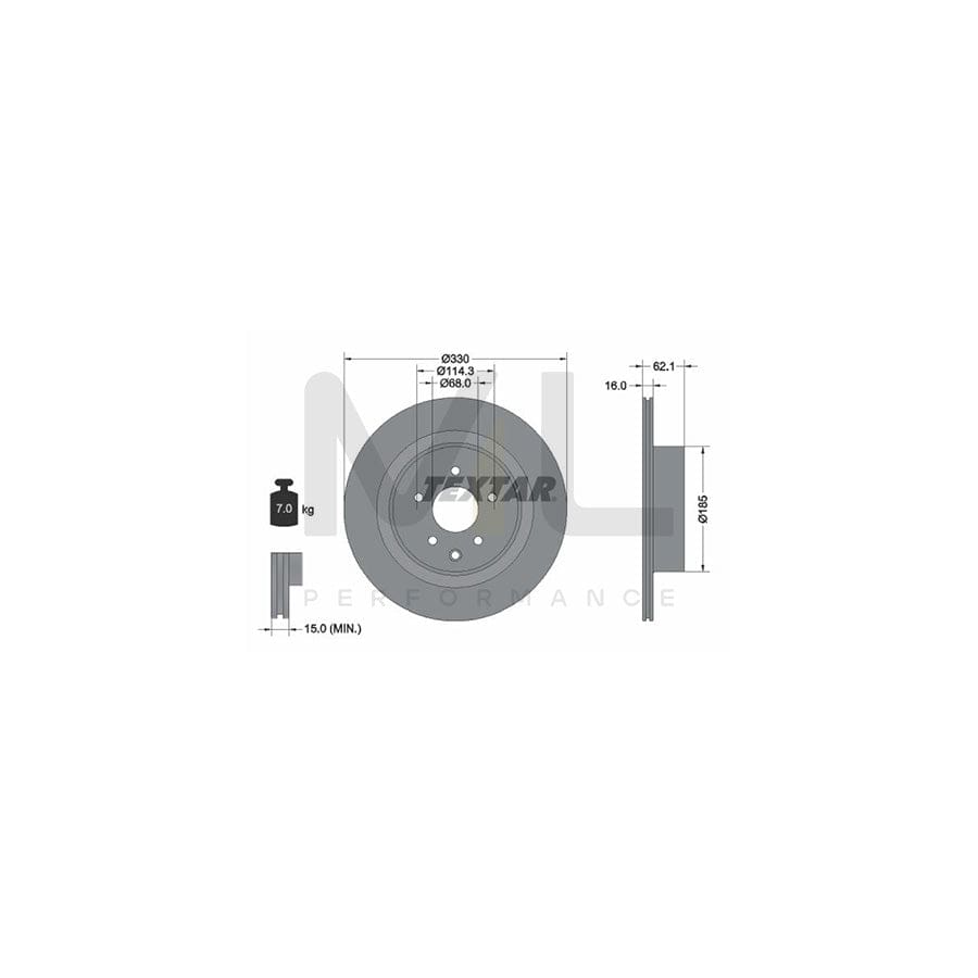 TEXTAR 92319703 Brake Disc Externally Vented, Coated, without wheel hub, without wheel studs | ML Performance Car Parts