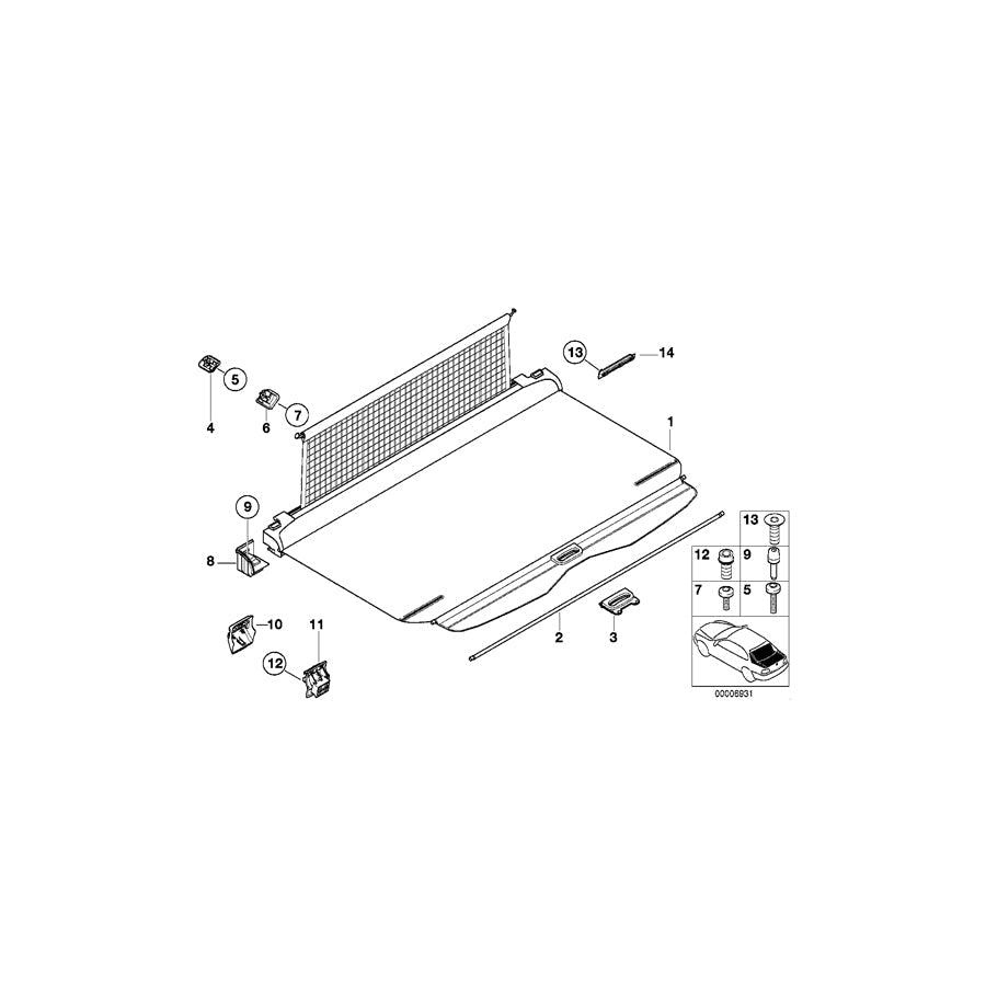 Genuine BMW 51478236358 E39 Combination Roller Blind Its GRAU (Inc. 530i, 528i & 540i) | ML Performance US Car Parts