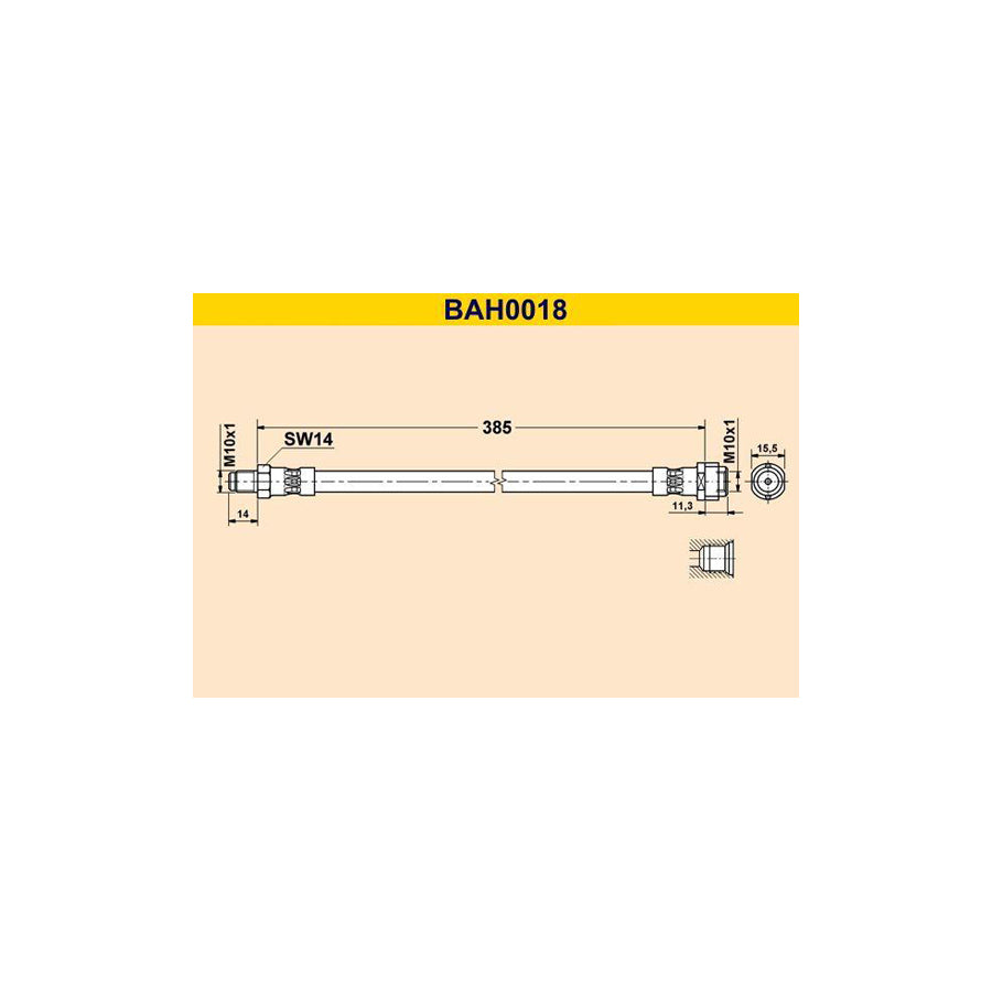 Barum Bah0018 Brake Hose